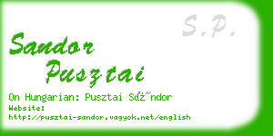 sandor pusztai business card